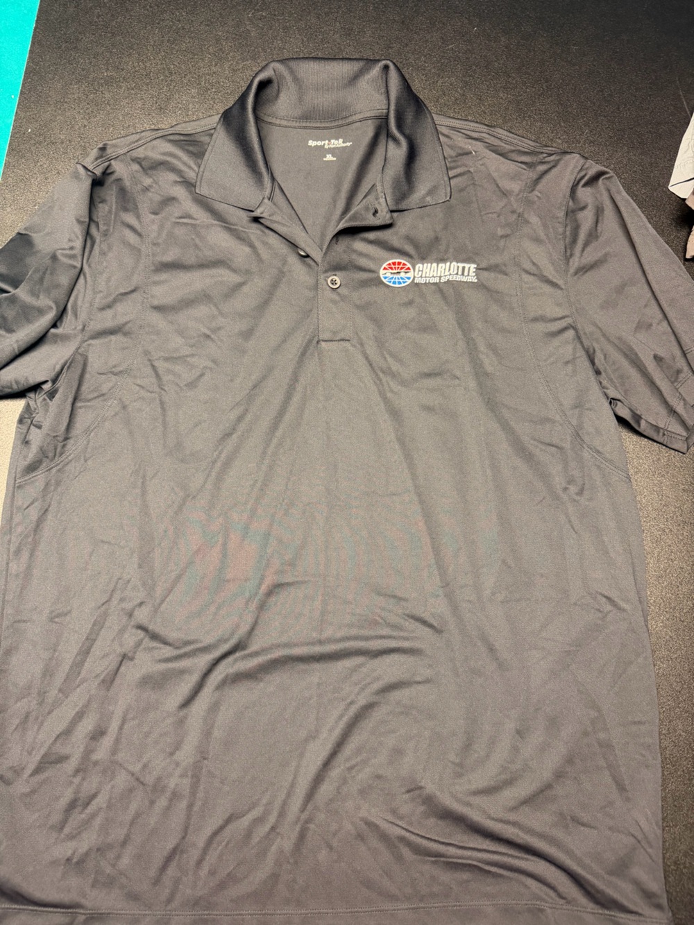 Nascar Black Polo with Charlotte Motor Speedway Logo